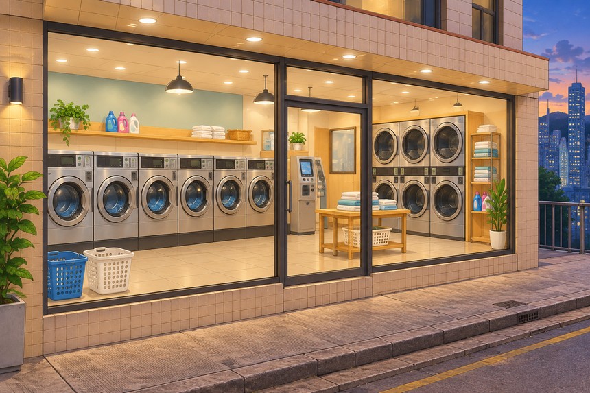 出讓港島區自助洗衣店